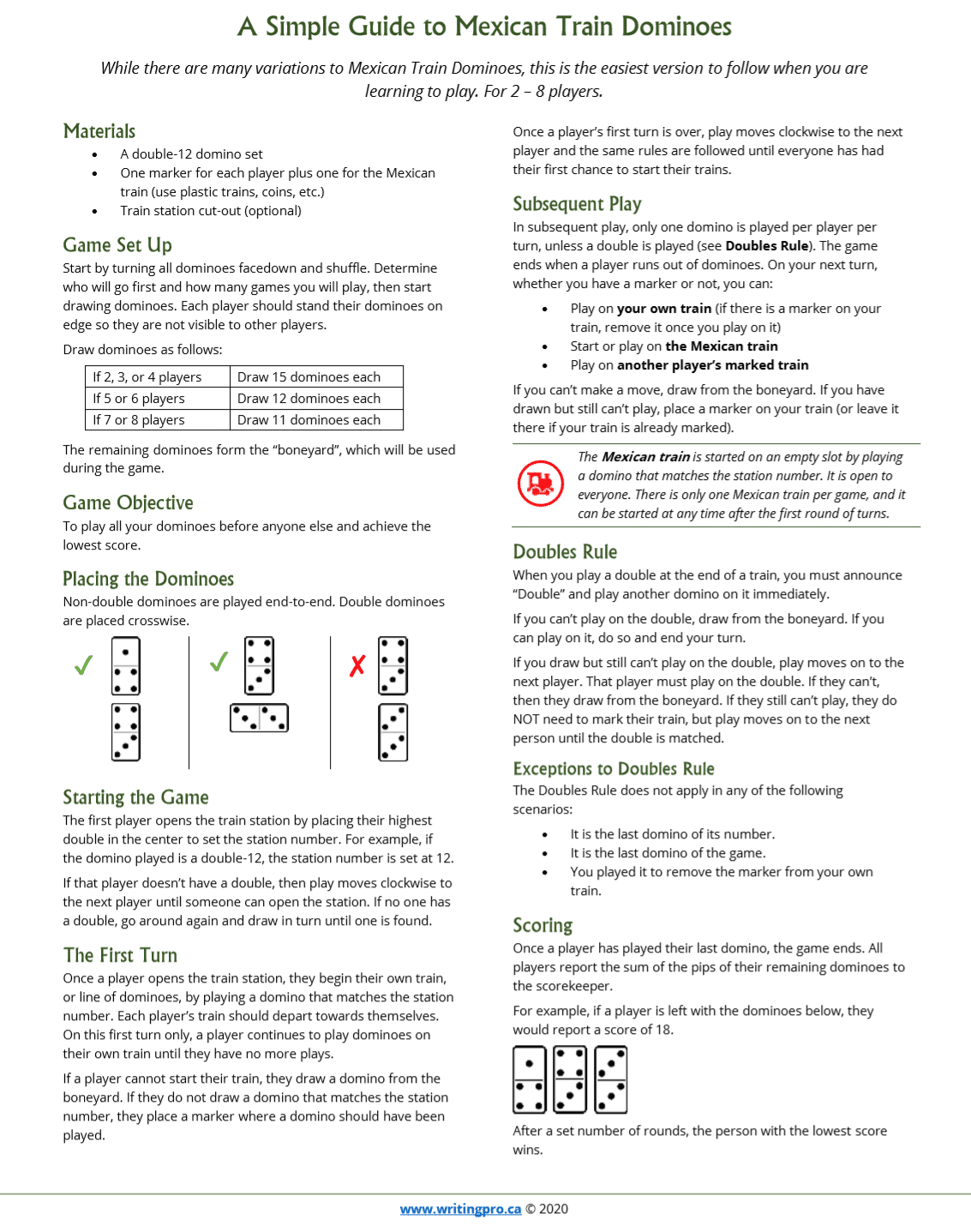dominoes guide V1